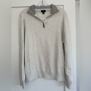 J. Crew Light Gray 1/4 Zip Sweater